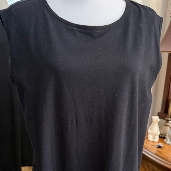 Eileen Fisher Organic Cotton Oversized Black Mini Dress - Picture 2 of 9
